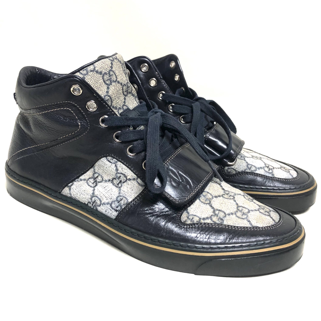 GUCCI グッチ GGスプリーム PVC/レザー ハイカット スニーカー