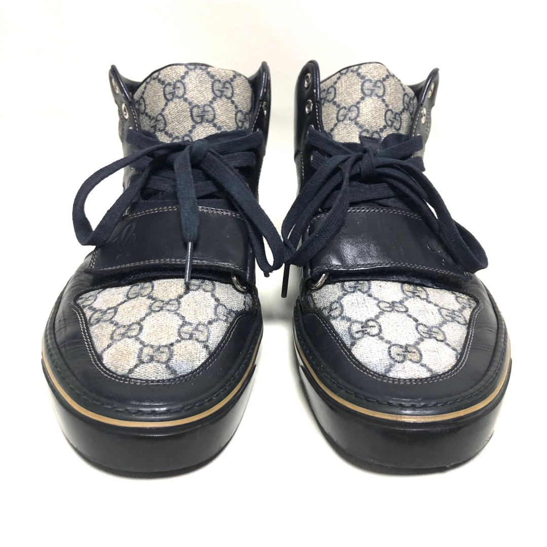 GUCCI グッチ GGスプリーム PVC/レザー ハイカット スニーカー | www