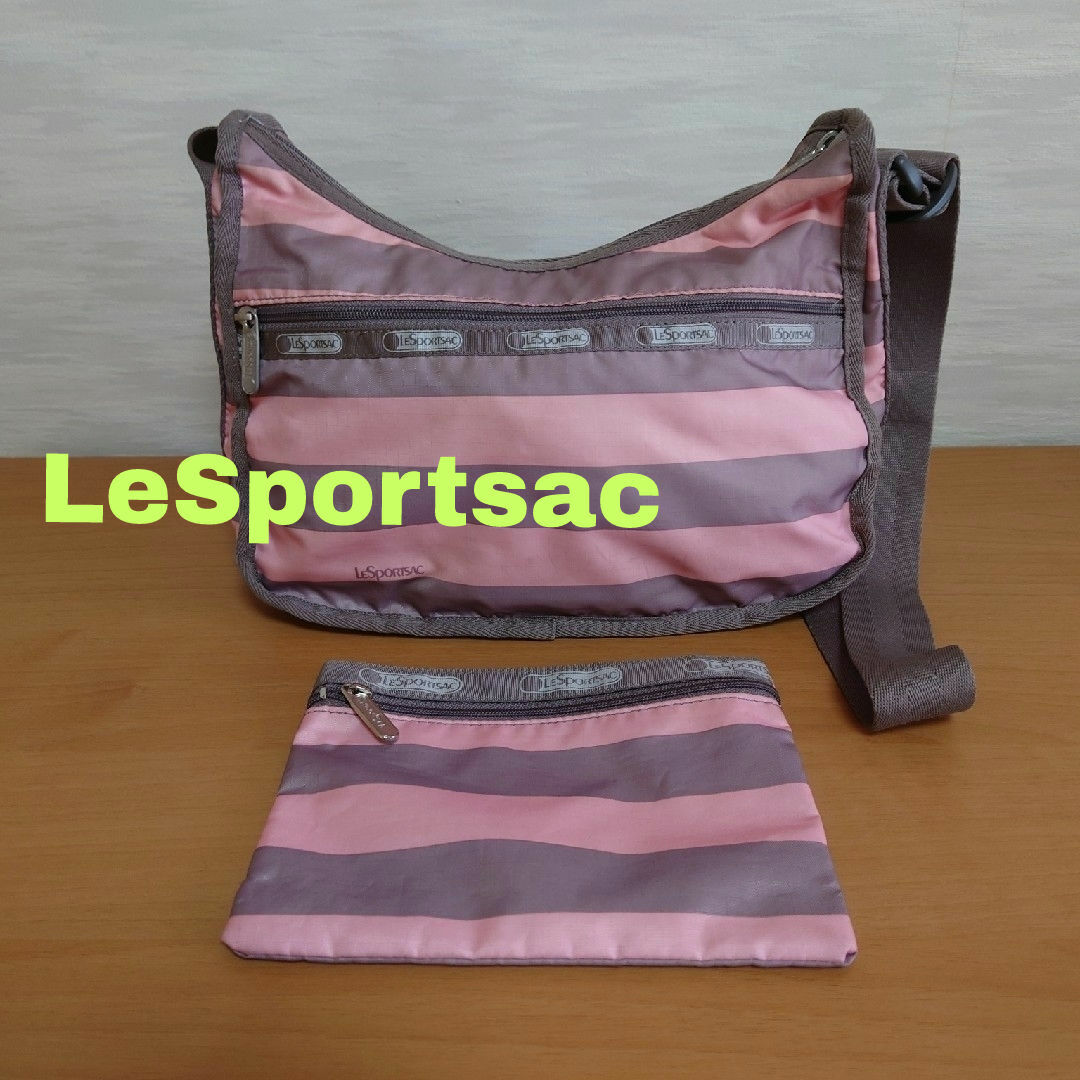 LeSportsac(レスポートサック)のLeSportsac ショルダーバック ポーチ付き レスポートサック ボーダー レディースのバッグ(ショルダーバッグ)の商品写真