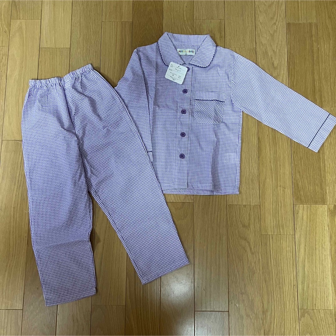 【新品】長袖パジャマ上下　ギンガムチェック120 キッズ/ベビー/マタニティのキッズ服女の子用(90cm~)(パジャマ)の商品写真