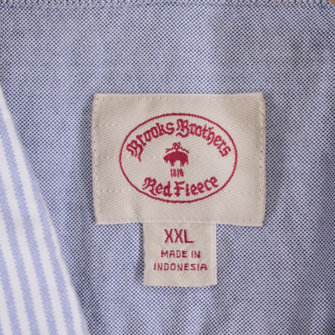 Brooks Brothers(ブルックスブラザース)の古着 ブルックスブラザーズ Brooks Brothers RED FLEECE オックスフォード 長袖 ボタンダウンストライプシャツ ボックスシャツ メンズXXL /eaa343973 メンズのトップス(シャツ)の商品写真