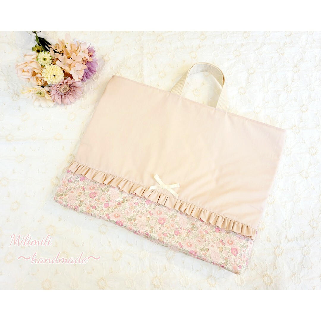 ハンドメイド 巾着袋 お弁当袋 レッスンバッグ 手提げ袋 女の子 花柄