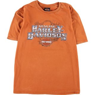 ヘインズ(Hanes)の古着 ヘインズ Hanes Harley-Davidson ハーレーダビッドソン 両面プリント モーターサイクル バイクTシャツ メンズL /eaa342126(Tシャツ/カットソー(半袖/袖なし))