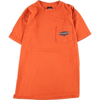 ハーレーダビッドソン(Harley Davidson)の古着 ヘインズ Hanes Harley-Davidson ハーレーダビッドソン バックプリント モーターサイクル バイクTシャツ USA製 メンズM /eaa342123(Tシャツ/カットソー(半袖/袖なし))