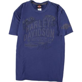 ハーレーダビッドソン(Harley Davidson)の古着 ハーレーダビッドソン Harley-Davidson モーターサイクル 両面プリント バイクTシャツ メンズL /eaa343694(Tシャツ/カットソー(半袖/袖なし))