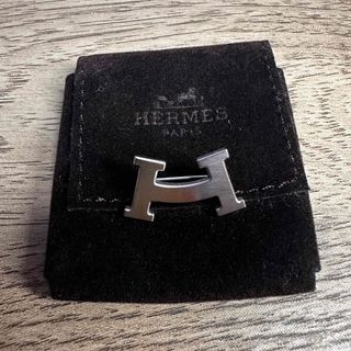 希少　HERMES エルメス Hスマイル メタル ブローチ　スマイリー　刻印入り