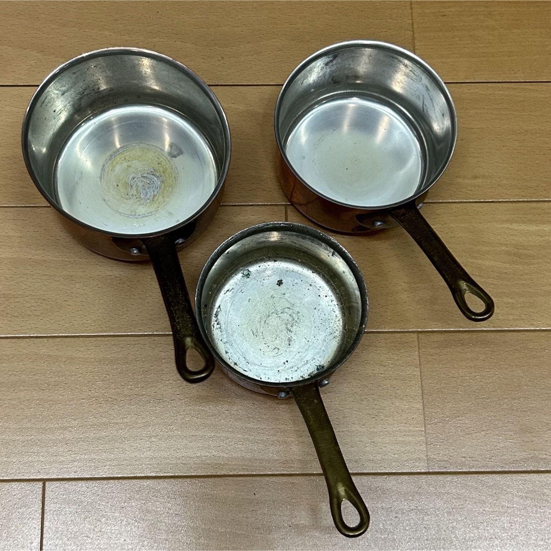 セール 登場から人気沸騰 銅製 片手鍋 6個セット コッパー ソースパン