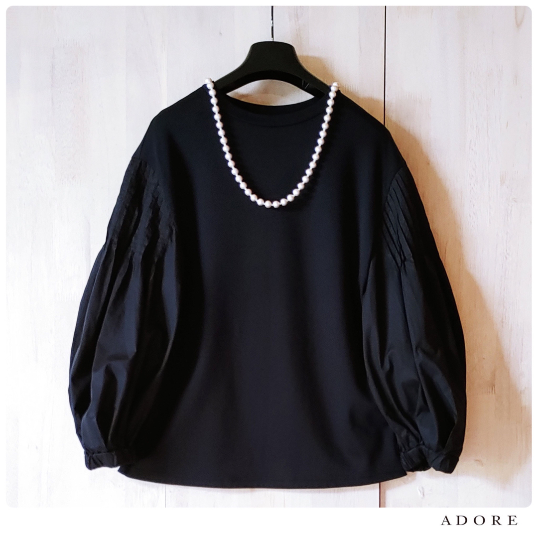 ◇幻◇ 希少 定価2.9万円 ADORE バイオポンチ袖切り替えカットソー-