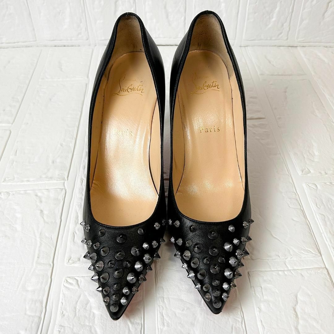 Christian Louboutin(クリスチャンルブタン)の【良品】クリスチャンルブタン　スパイキーシェル85　スタッズ付パンプス　元箱付 レディースの靴/シューズ(ハイヒール/パンプス)の商品写真