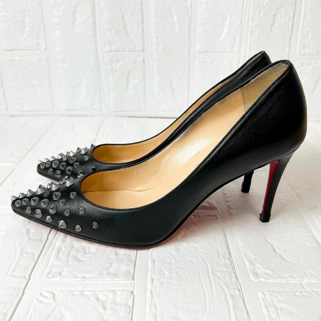 Christian Louboutin(クリスチャンルブタン)の【良品】クリスチャンルブタン　スパイキーシェル85　スタッズ付パンプス　元箱付 レディースの靴/シューズ(ハイヒール/パンプス)の商品写真