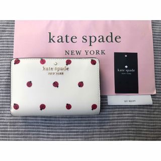 ケイトスペードニューヨーク(kate spade new york)の新品　ケイトスペード　てんとう虫　折財布　白(財布)