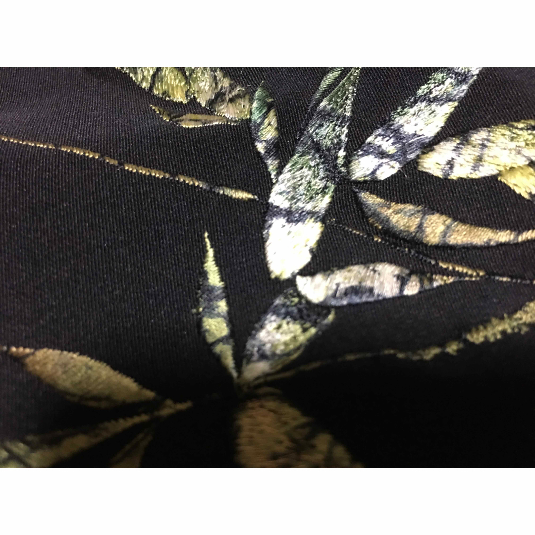 羽織り 着物 アンティーク 黒 笹 竹 刺繍 - 着物 羽織り 着物 アンティーク 黒 笹 竹 刺繍