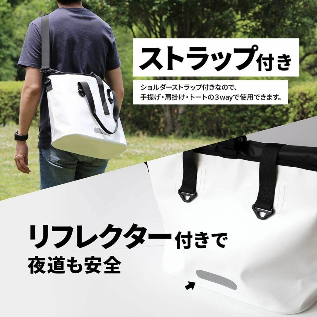 【色: ホワイト】オウルテック ドライバッグ 防水バッグ トートバッグ 3WAY 1