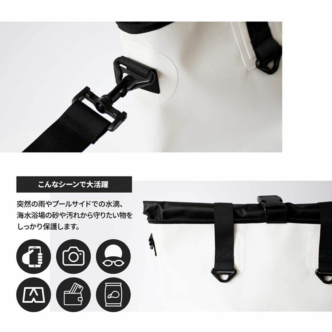 【色: ホワイト】オウルテック ドライバッグ 防水バッグ トートバッグ 3WAY 2
