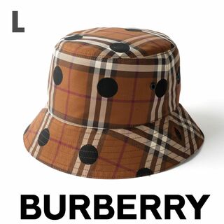 バーバリー(BURBERRY)の新品 BURBERRY ポルカドット チェック コットン バケットハット(ハット)