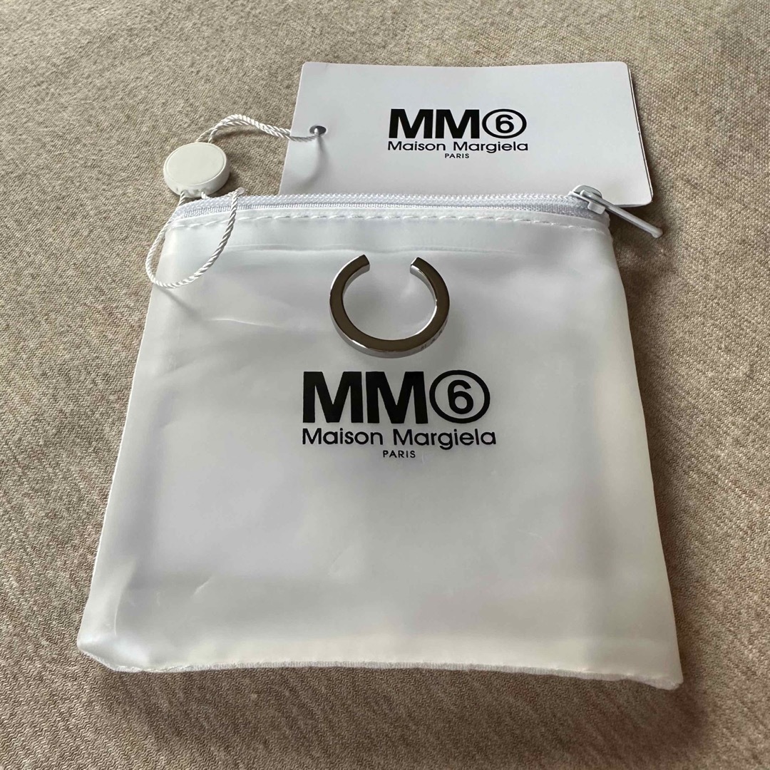 6新品 メゾン マルジェラ MM6 ブランドロゴ カフ リング 指輪 シルバー