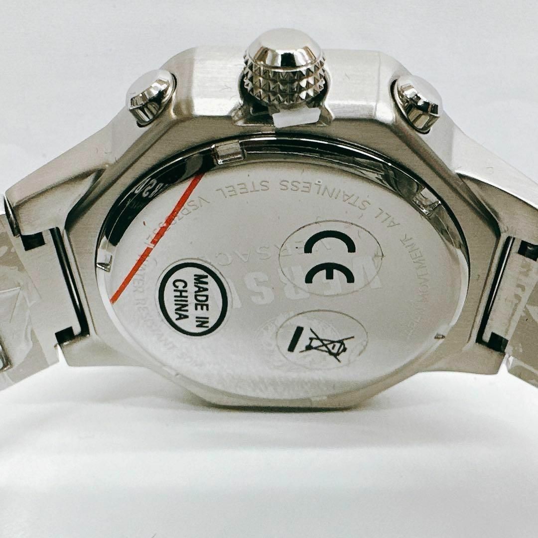 【新品】ヴェルサス/ヴェルサーチ 定価4万円 シルバー クォーツ メンズ腕時計
