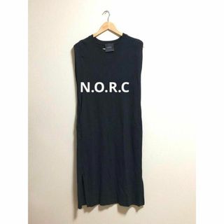 ノーク(N.O.R.C)のN.O.R.C（ノーク）美品　ノースリーブ　ワンピース　綿100% 日本製　黒(ロングワンピース/マキシワンピース)