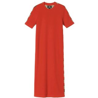 ステューシー(STUSSY)のSTUSSY Mix Stripe Dress 赤色(ロングワンピース/マキシワンピース)