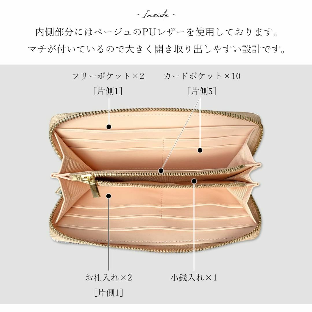 【色: 牡丹鳳凰】長財布 ラウンドファスナー レディース メンズ 西陣織 金襴