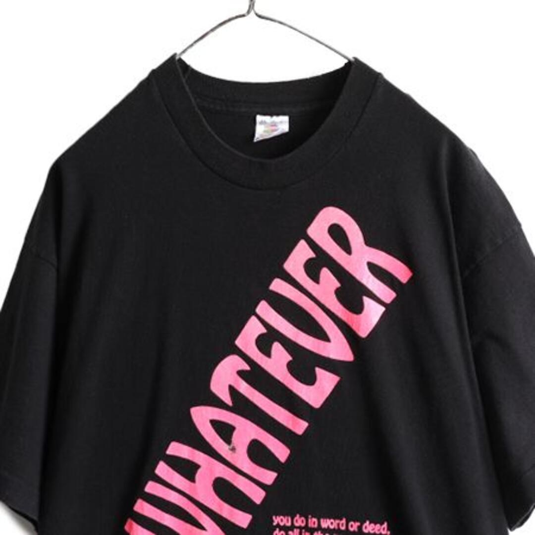 90s メッセージ プリントTシャツ XL 黒 ヘビーウェイト シングル