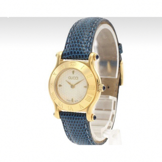 グッチ(Gucci)のGUCCI レディース 腕時計 GP レザー ギョーシェ文字盤 リザード型押(腕時計)
