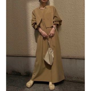 アメリヴィンテージ(Ameri VINTAGE)のOTONA SHORT JACKET SET UP DRESS アメリameri(ロングワンピース/マキシワンピース)