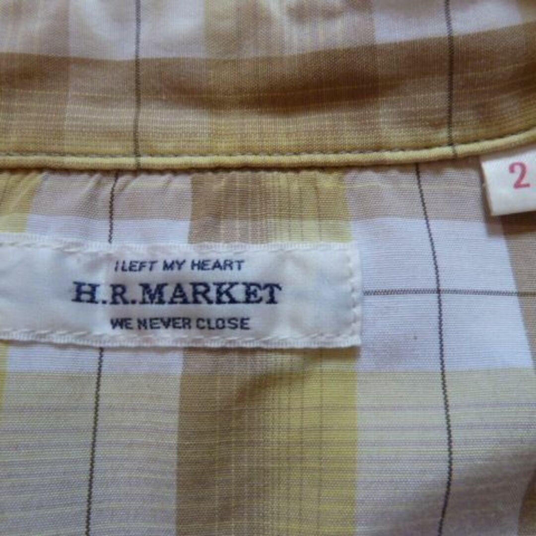 HOLLYWOOD RANCH MARKET(ハリウッドランチマーケット)のHRM (ハリラン) 長袖チェックシャツ イエロー系 サイズ2 (M) メンズのトップス(Tシャツ/カットソー(七分/長袖))の商品写真