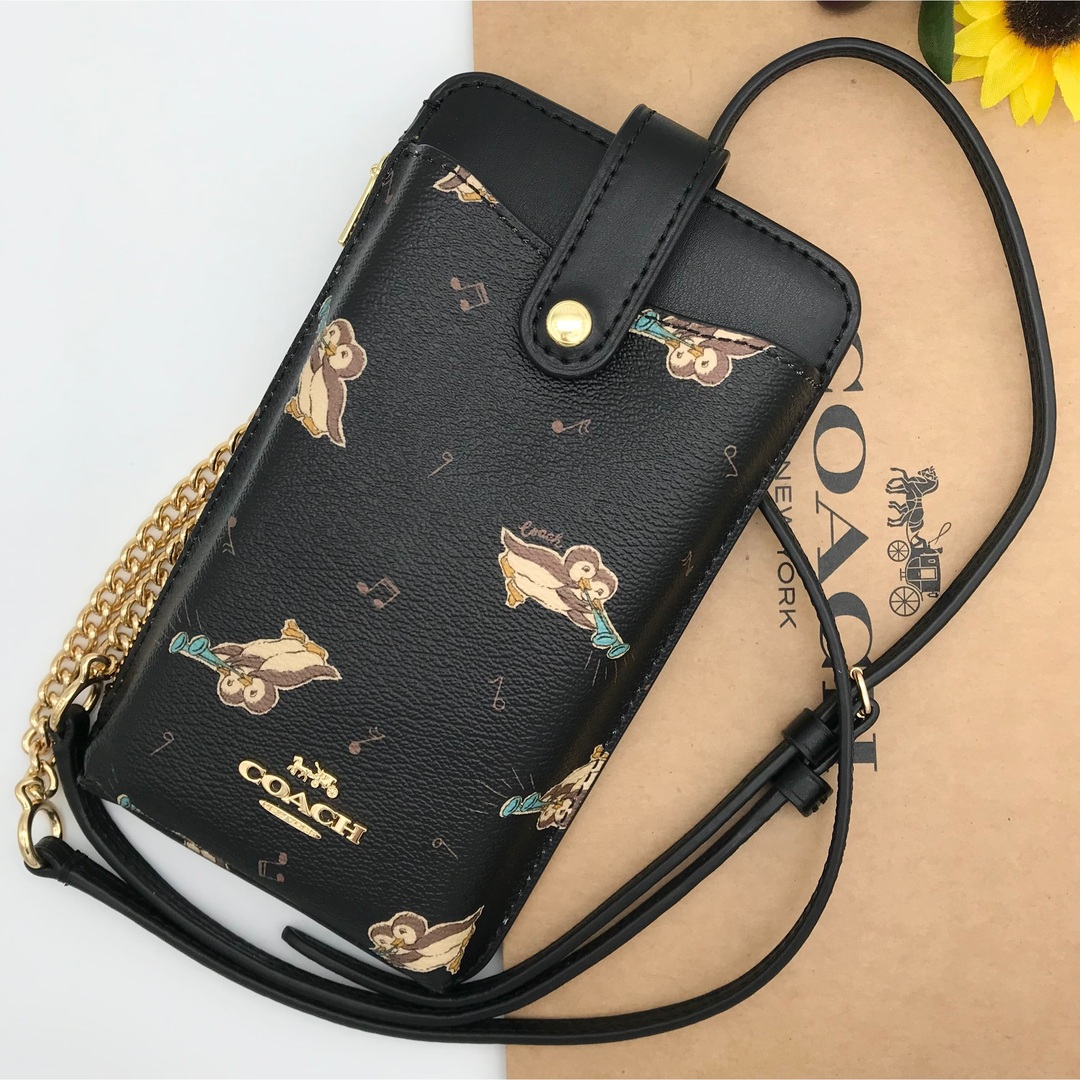 COACH スマホショルダー 大人気！！ フォーン クロスボディ ブラック新品コーチ