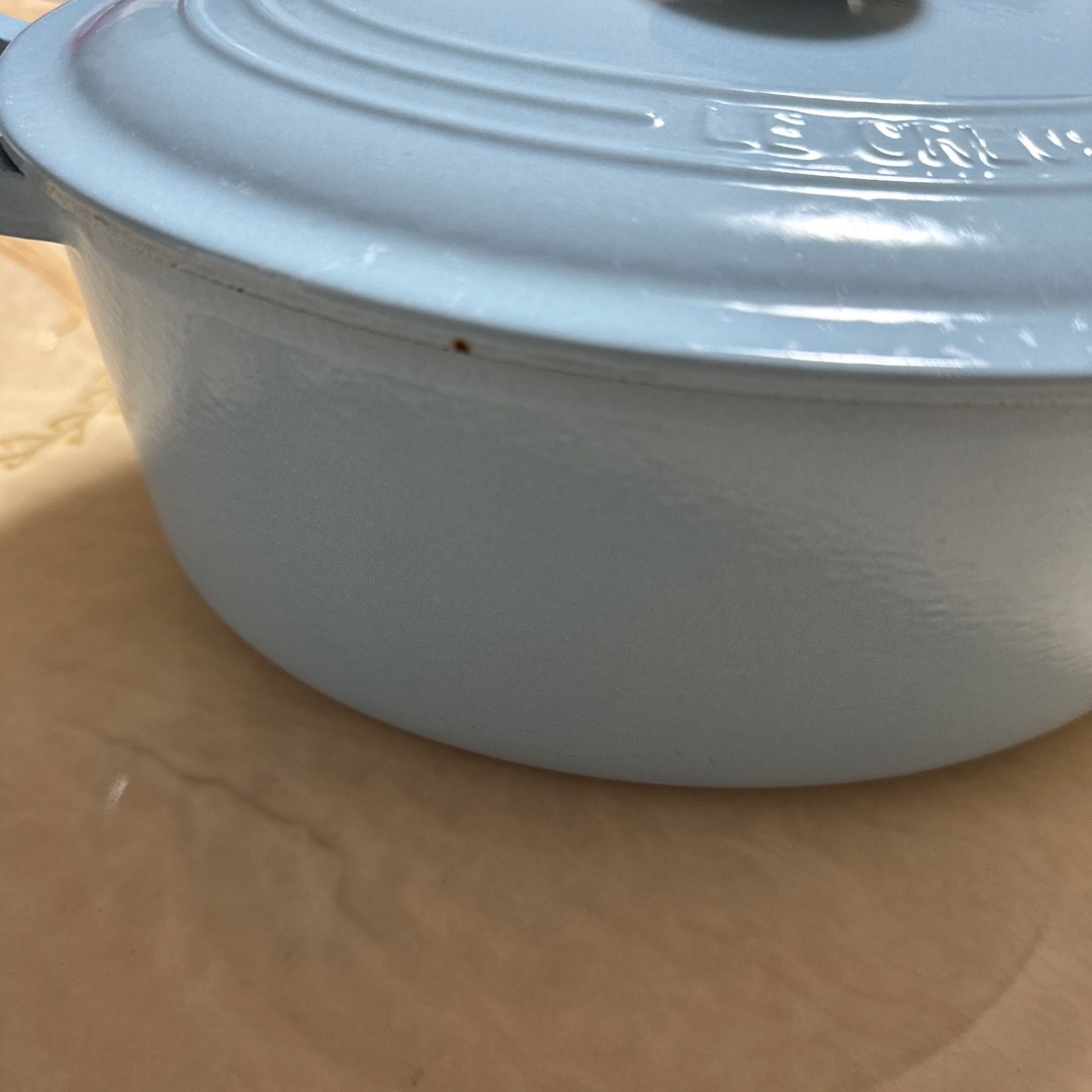 LE CREUSET - ルクルーゼ 鍋ココットオーバル 27cm 水色の通販 by m's