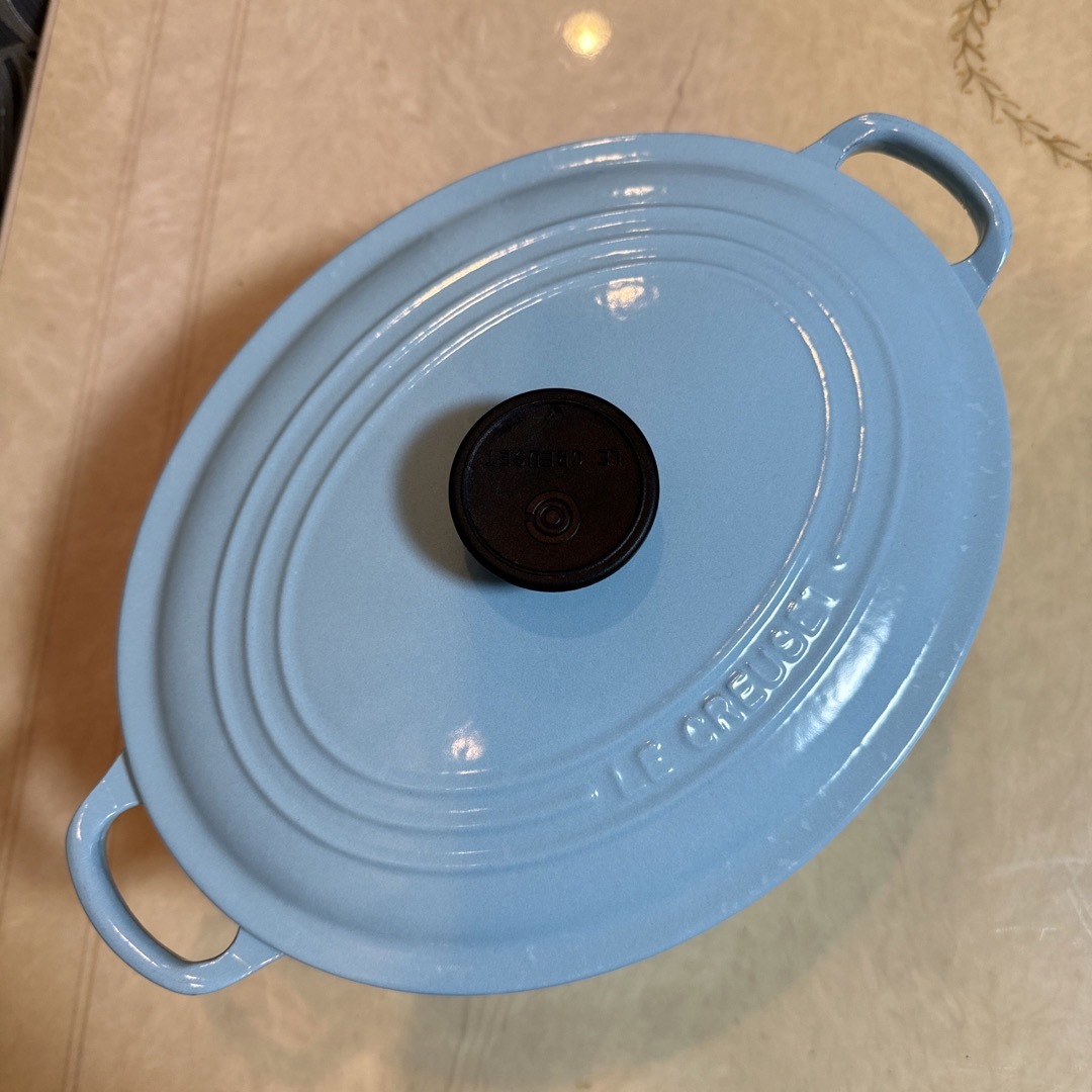 LE CREUSET - ルクルーゼ 鍋ココットオーバル 27cm 水色の通販 by m's