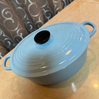 美品】LE CREUSET ココット オーバル ブライトブラック 27cm+stage01