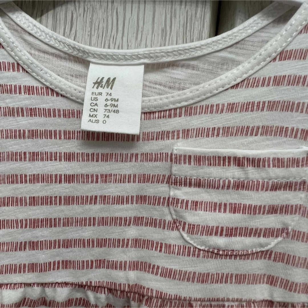 H&M ワンピース　チュニック　トップス　保育園 キッズ/ベビー/マタニティのベビー服(~85cm)(Ｔシャツ)の商品写真