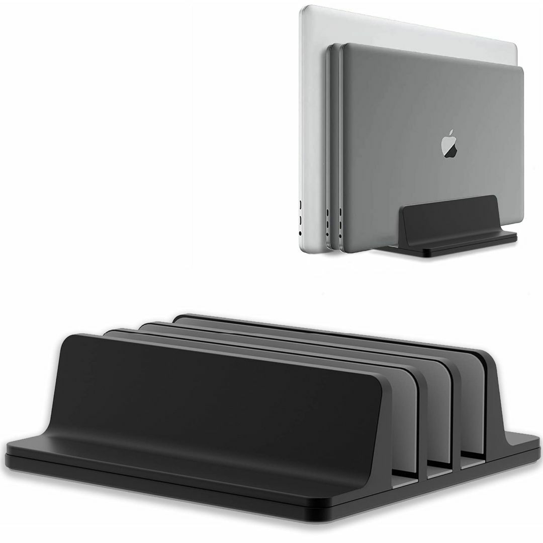 【色: 黒】新型3in1ノートパソコンスタンド、縦置きスタンド、冷却スタンド、幅