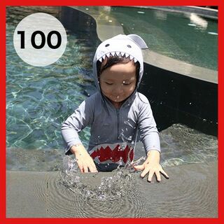 【みー様専用】サメ　オールインワン水着　100cm 子供(水着)
