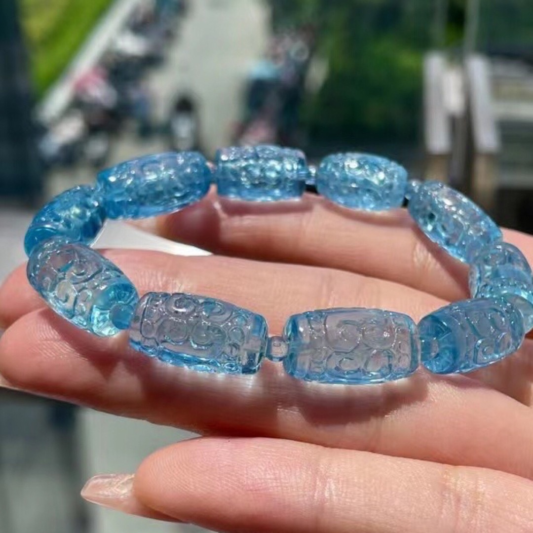 天然】アクアマリン ブレスレット 23.6g | almasarat.edu.sa