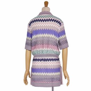 美品 ミッソーニ MISSONI ニット セーター 半袖 ショートスリーブ 総柄 コットン トップス レディース 44(L相当) マルチカラー