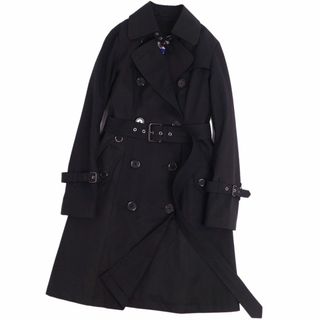 バーバリーブルーレーベル(BURBERRY BLUE LABEL)の美品 バーバリー ブルーレーベル BURBERRY BLUE LABEL コート トレンチコート 裏チェック ライナー付き アウター レディース 38(M相当) ブラック(トレンチコート)