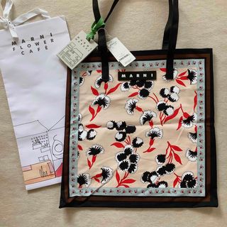 Marni - 新品☆マルニフラワーカフェ☆バンダナトートバッグ ベージュ