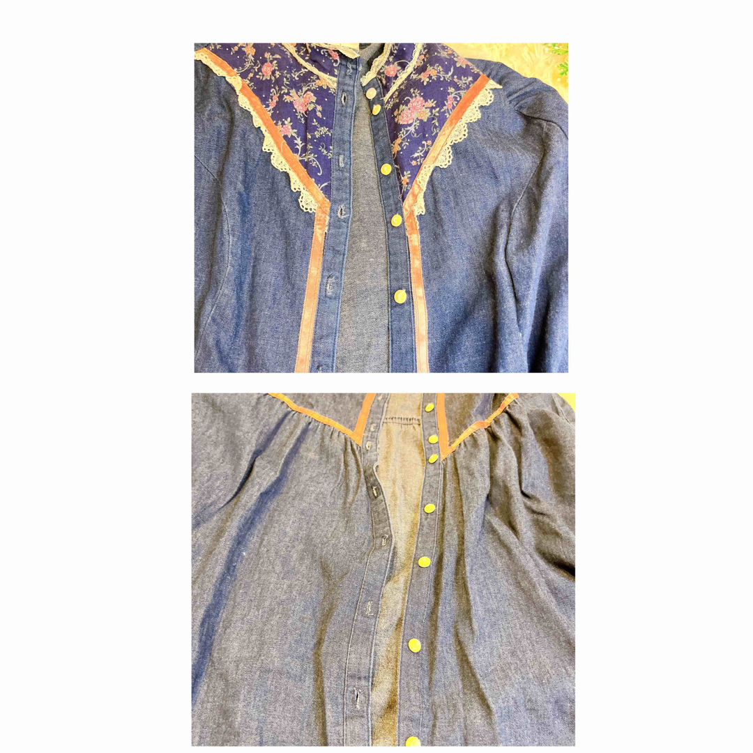 希少】GUNNE SAX 70年代 ヴィンテージ ワンピース レース デニム
