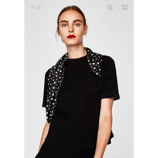 ザラ(ZARA)の【 ZARA 】半袖ニット black(ニット/セーター)