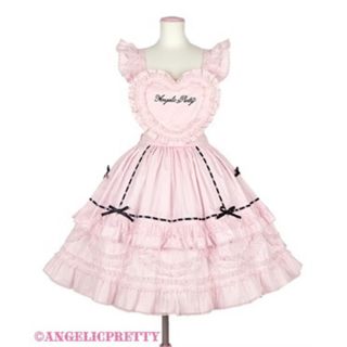 アンジェリックプリティー(Angelic Pretty)のAngelic pretty Heart胸あて付スカートとカチューシャ(ミニスカート)