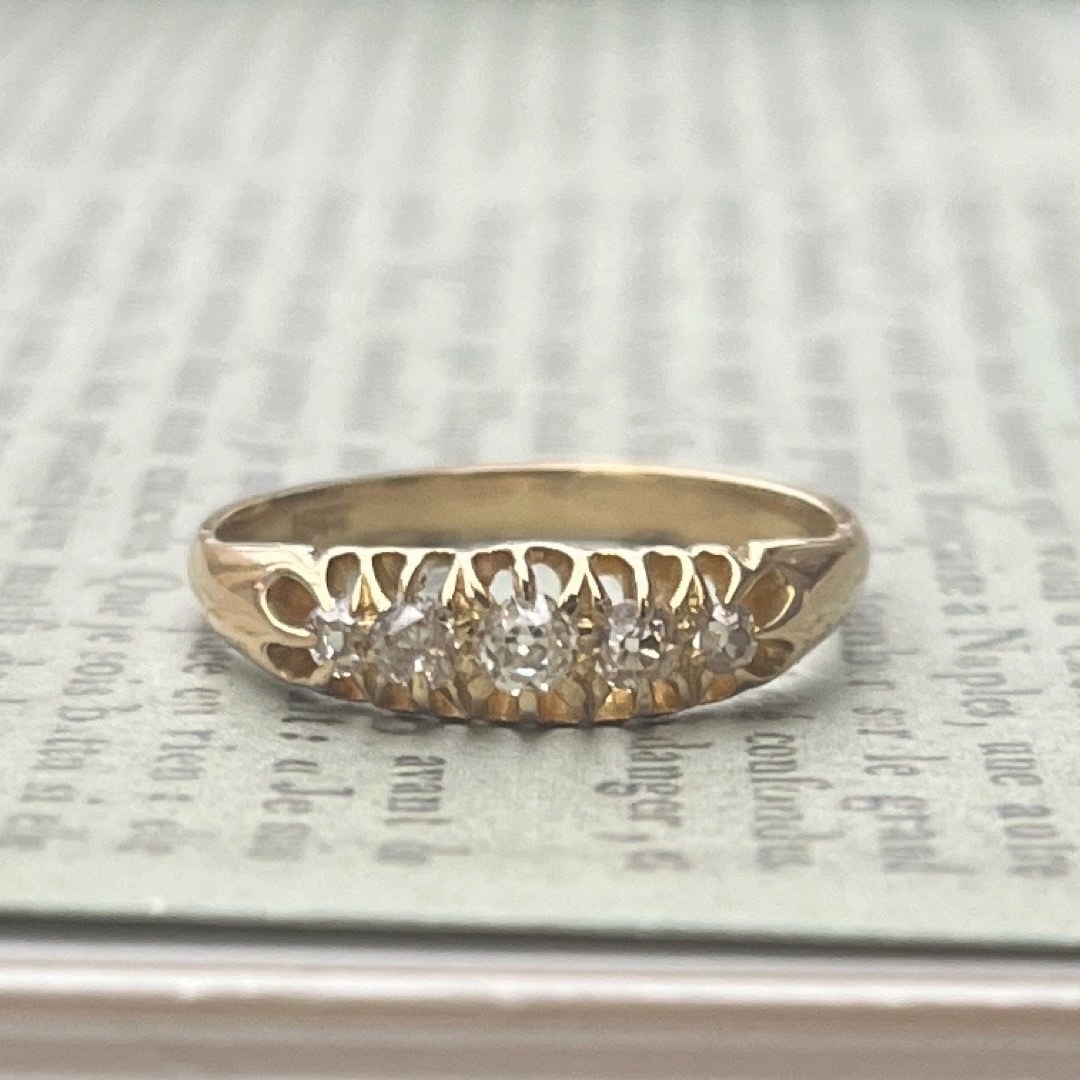 英国　イギリス　アンティーク　18ct 18k ジプシーリング