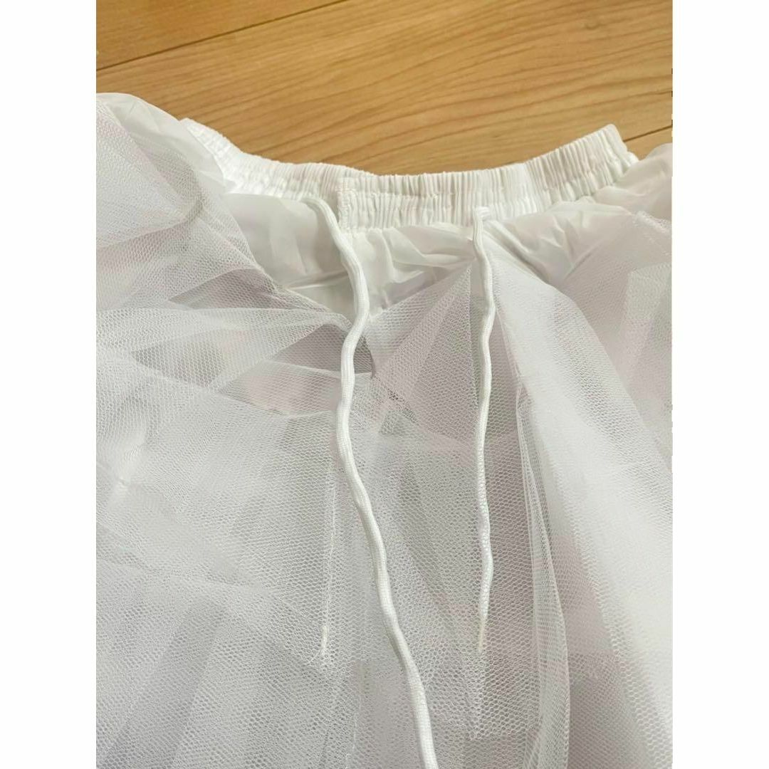 スカート パニエ　45cm　3段チュール　ホワイト　白　コスプレ　衣装　ドレス レディースのスカート(その他)の商品写真