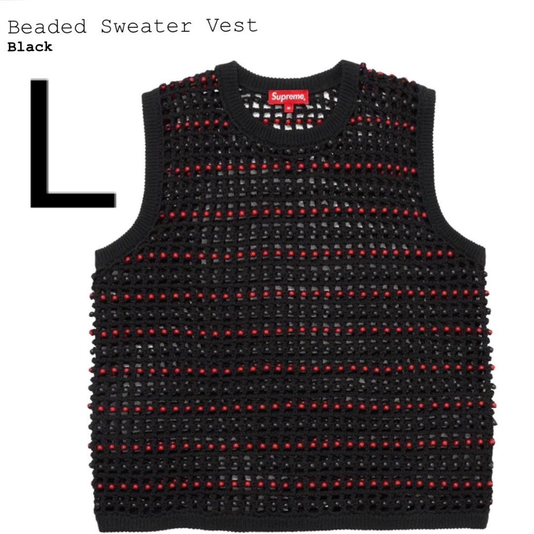 新品未使用 Supreme Beaded Sweater Vest サイズ L