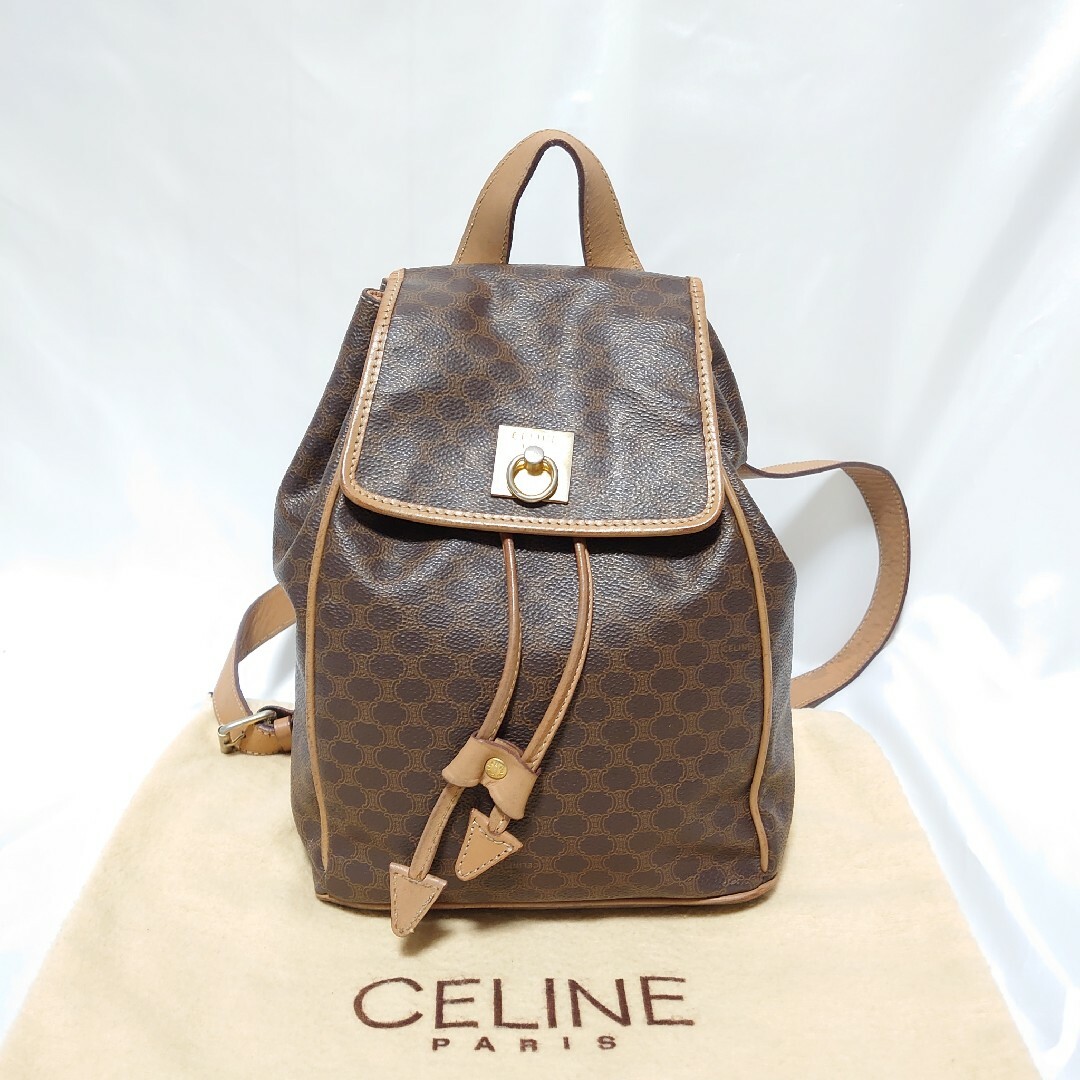 美品 CELINE マカダム柄 ミニバックパック リュック