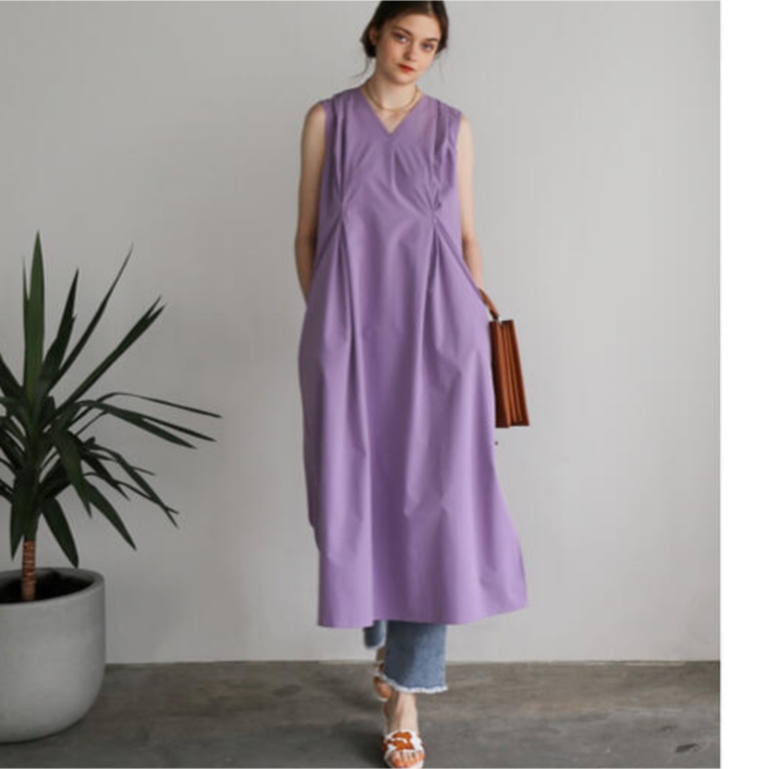 Cara tuck summer dress（purple）ワンピース　紫