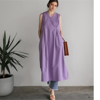 マーキュリーデュオ(MERCURYDUO)のCara tuck summer dress（purple）ワンピース　紫(ロングワンピース/マキシワンピース)