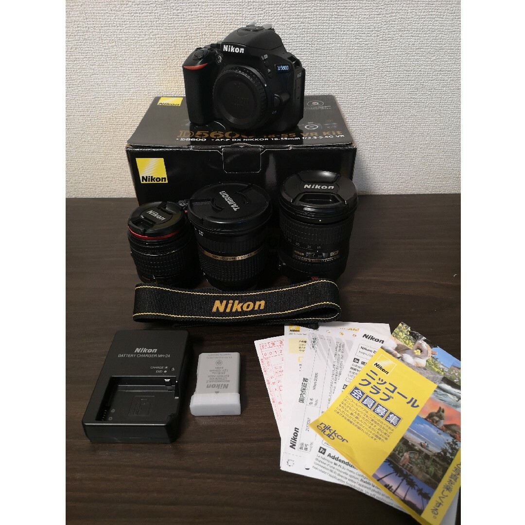 デジタル一眼Nikon D5600 18-55 VR Kit+レンズ2種類（広角、望遠）