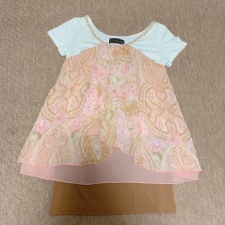 セシルマクビー(CECIL McBEE)の新品未使用 CECIL McBEE 切り替えレース風トップス(カットソー(半袖/袖なし))